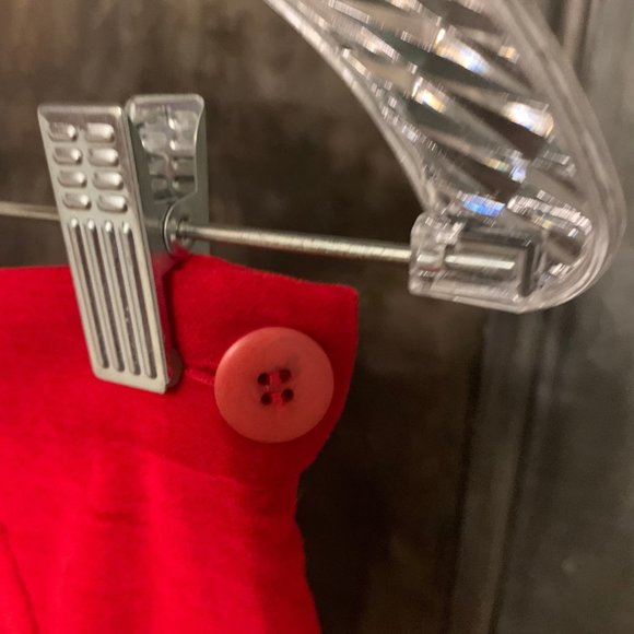 Vintage 90s Krizia Jeans red velvet knee length pencil skirt High End designer M - Picture 5 of 7